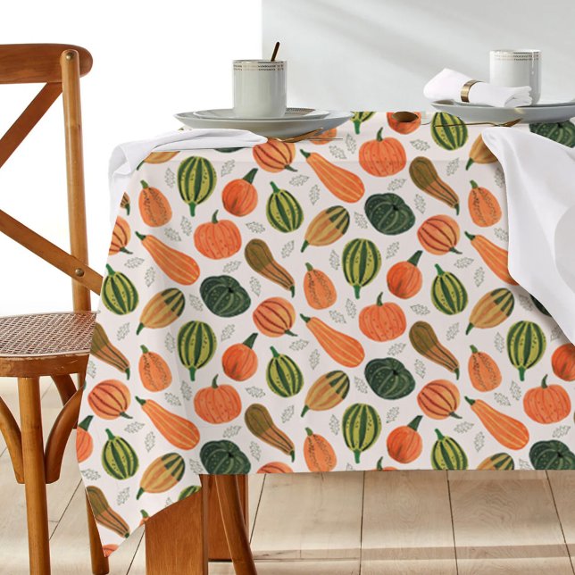 Mantel Patrón de calabaza de Acción de Gracias Rústico (Cute Rustic Thanksgiving pumpkin pattern Tablecloth)