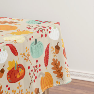 Mantel Patrón de calabazas y hojas de otoño