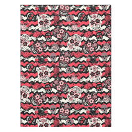 Mantel Patrón De Calaveras Y Flores De Azúcar