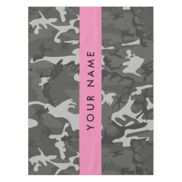 Mantel Patrón de camuflaje gris, tu nombre, Personaliza