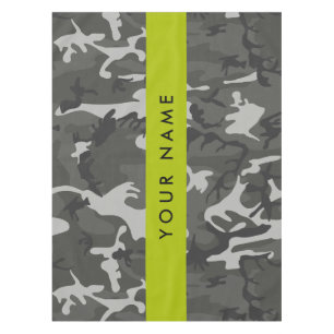 Mantel Patrón de camuflaje gris, tu nombre, Personaliza
