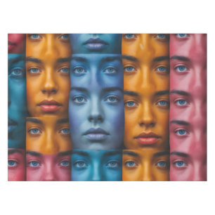 Mantel Patrón de caras coloridas