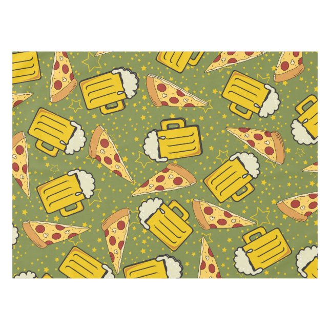 Mantel Patrón de cerveza y pizza (Frente (Horizontal))