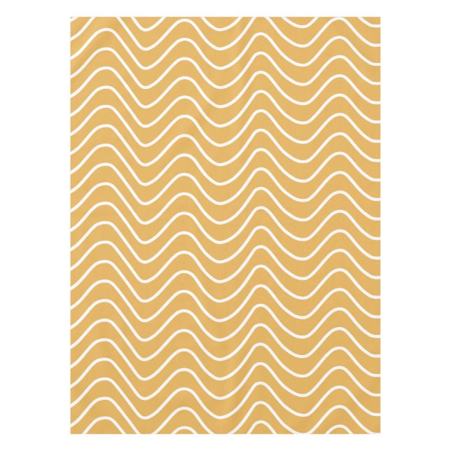 Mantel Patrón de cheurón retro zigzag amarillo (Anverso)