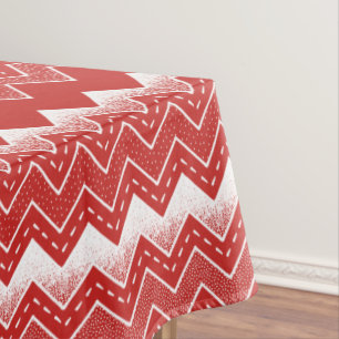 Mantel Patrón de cheurón rojo y blanco de San Valentín