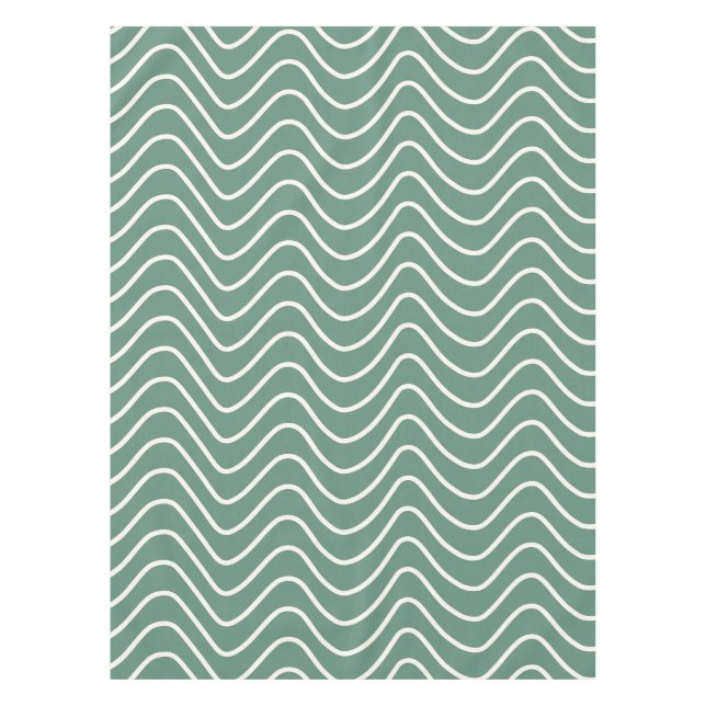 Mantel Patrón de cheurón verde tropical Zigzag mínimo (Anverso)