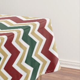 Mantel Patrón de Chevron Beige Verde Blanco Rojo
