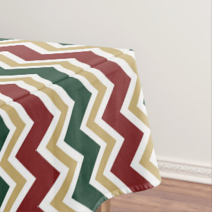 Mantel Patrón de Chevron Beige Verde Blanco Rojo