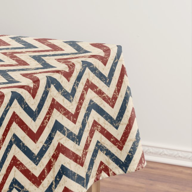 Mantel Patrón de Chevron patriótico vintage (In Situ)