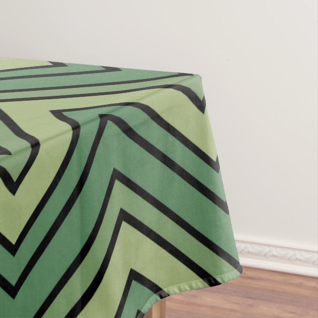 Mantel Patrón de chevron verde y negro (In Situ)
