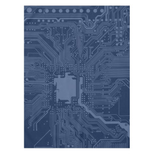 Mantel Patrón de circuito de la tarjeta madre azul geek