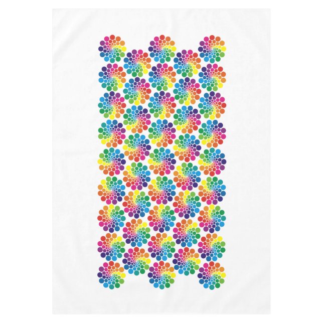 Mantel Patrón de círculo de puntos de color + fondo (Anverso)