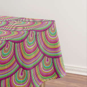Mantel Patrón de círculos psicodélicos del arco iris r