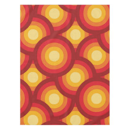 Mantel Patrón de círculos rojos naranjas amarillos retro