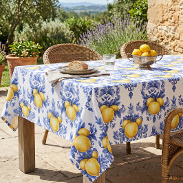 Mantel Patrón de cítrico mediterráneo de limón