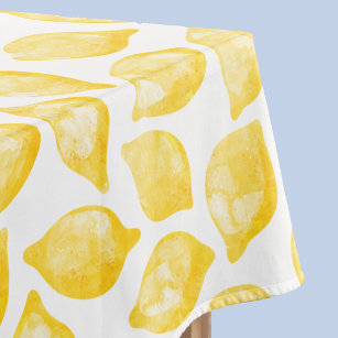 Mantel Patrón de cítricos limón de color agua