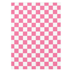 Mantel Patrón de comprobación de color blanco rosado