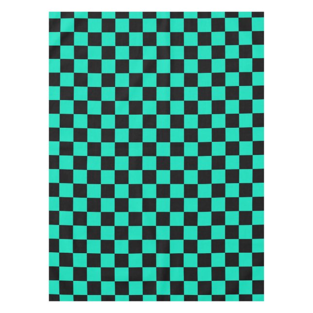 Mantel Patrón de comprobación de negro verde (Anverso)