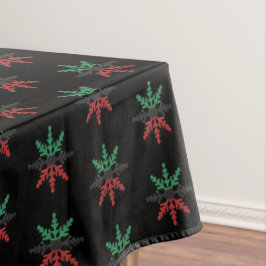 Mantel Patrón de copos de nieve verde negro rojo Kwanzaa