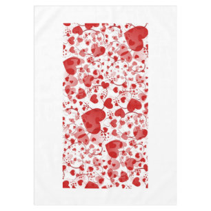 Mantel Patrón de corazón divertido VII - blanco rojo + tu