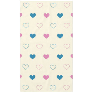 Mantel Patrón de corazón simple y lindo azul crema rosa