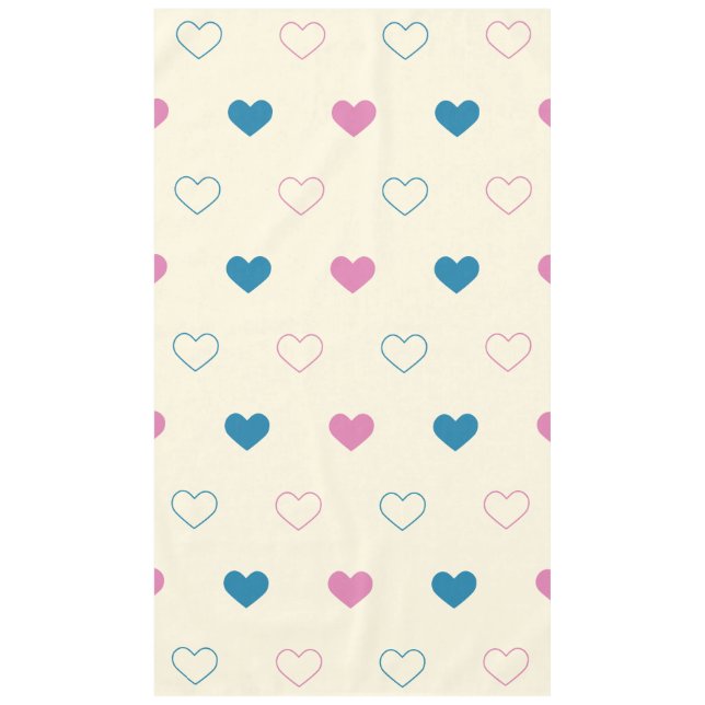 Mantel Patrón de corazón simple y lindo azul crema rosa (Anverso)