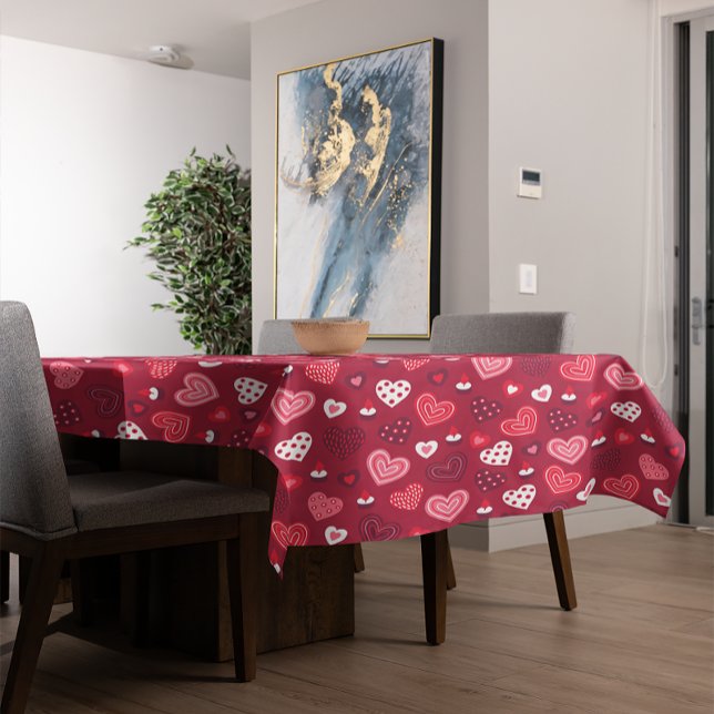 Mantel Patrón de corazones de San Valentín rojo (Subido por el creador)
