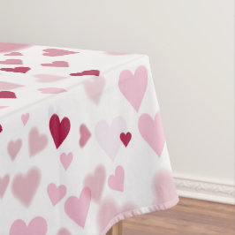 Mantel Patrón de Corazones Encantadores Rosados