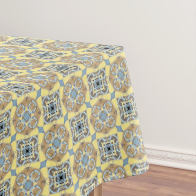 Mantel Patrón de cuadrados de los círculos azules, morado (In Situ)