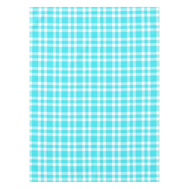 Mantel Patrón de Cuadro Azul Blanco (Anverso)