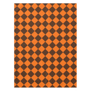 Mantel Patrón de cuadros de diamante naranja marrón