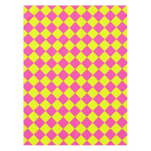 Mantel Patrón de cuadros de diamante rosa amarillo