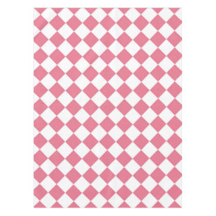 Mantel Patrón de cuadros de diamante rosa blanco