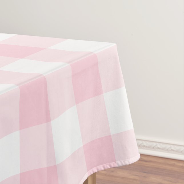 Mantel Patrón de cuadros de gingham rosa rústico (In Situ)