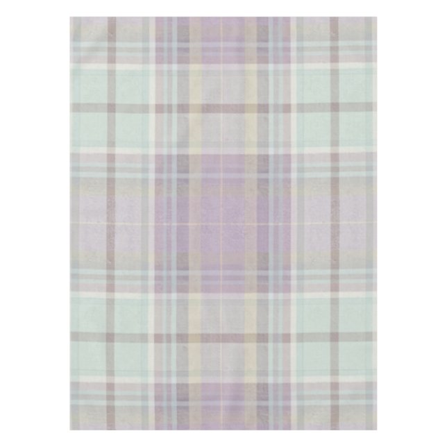 Mantel Patrón de Cuadros Escoceses Verde Turquesa Morado  (Anverso)