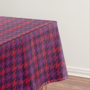 Mantel Patrón de cuadros houndstooth rojo granate púrpura