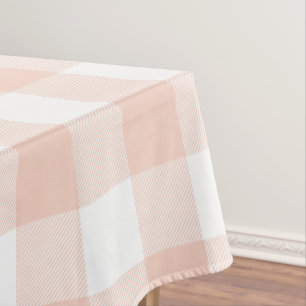 Mantel Patrón de cuadros pastel coral y blanco