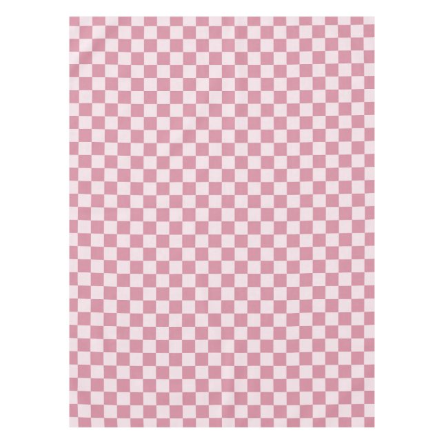 Mantel Patrón de cuadros rosa polvoriento (Anverso)