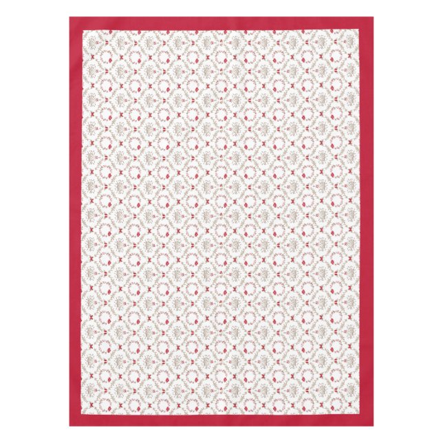 Mantel Patrón de Damasco Floral de Navidades festivos (Anverso)