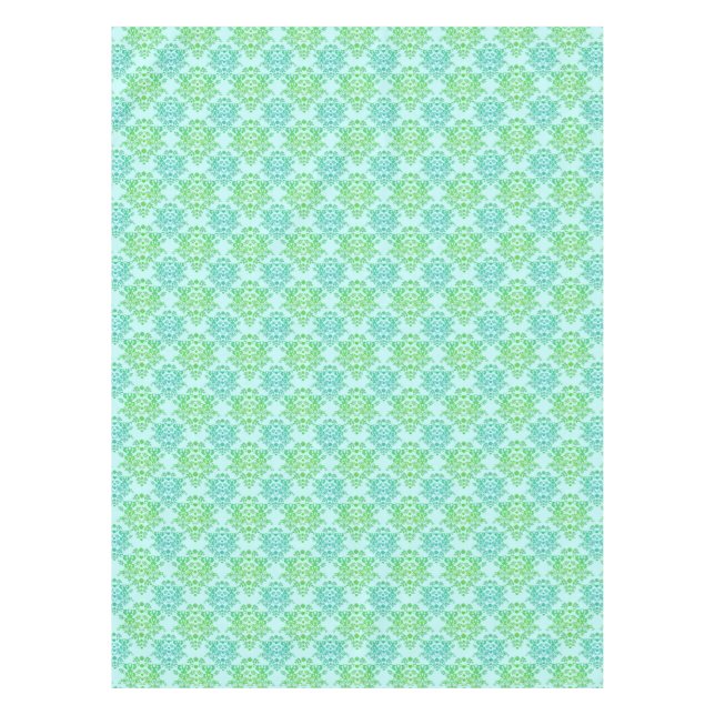 Mantel Patrón de damasco turquesa verde elegante (Anverso)
