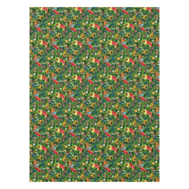 Mantel Patrón de decoraciones navideñas (Anverso)