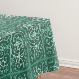 Mantel Patrón de desplazamiento de color verde sabio