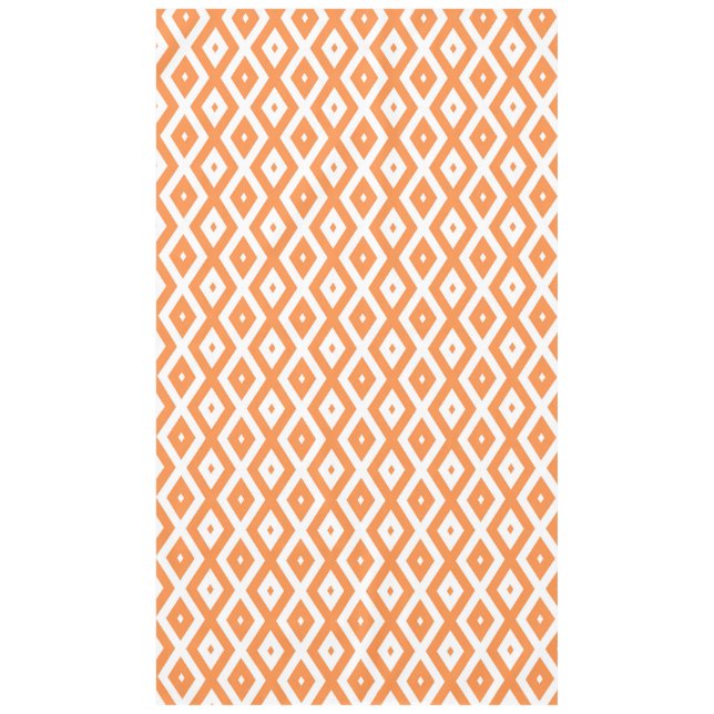 Mantel Patrón de diamante blanco y naranja (Anverso)