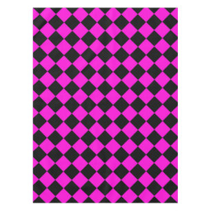 Mantel Patrón de diamante de cuadros rosa y negro