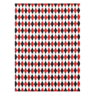 Mantel Patrón de diamante Harlequin negro rojo