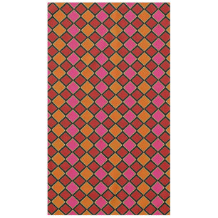 Mantel Patrón de diamante Harlequin vibrante en rojo, nar