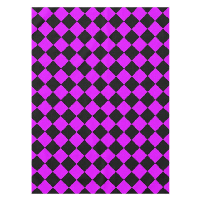 Mantel Patrón de diamante negro morado (Anverso)
