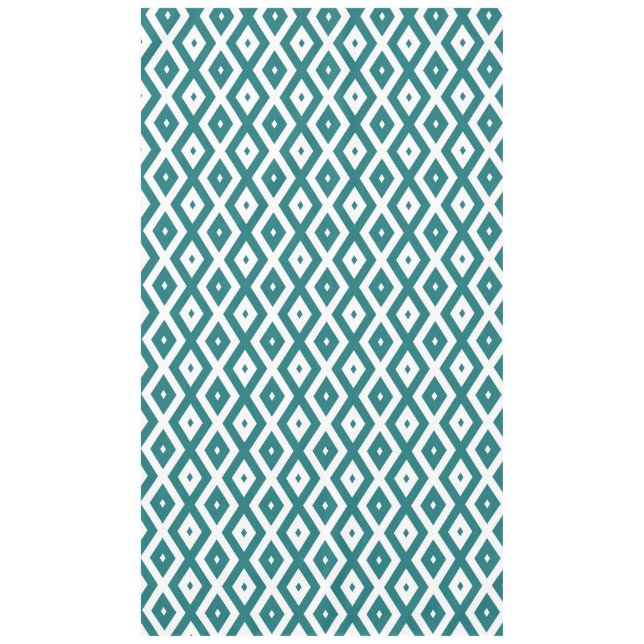 Mantel Patrón de diamante verde azulado y blanco (Anverso)