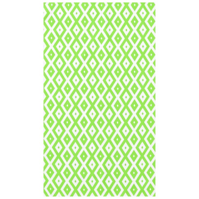 Mantel Patrón de diamante verde lima y blanco (Anverso)