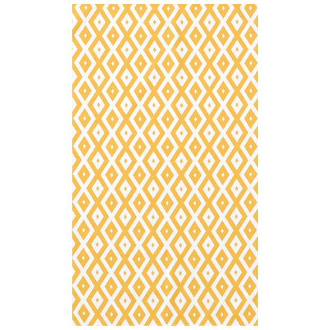 Mantel Patrón de diamantes amarillo y blanco soleado (Anverso)